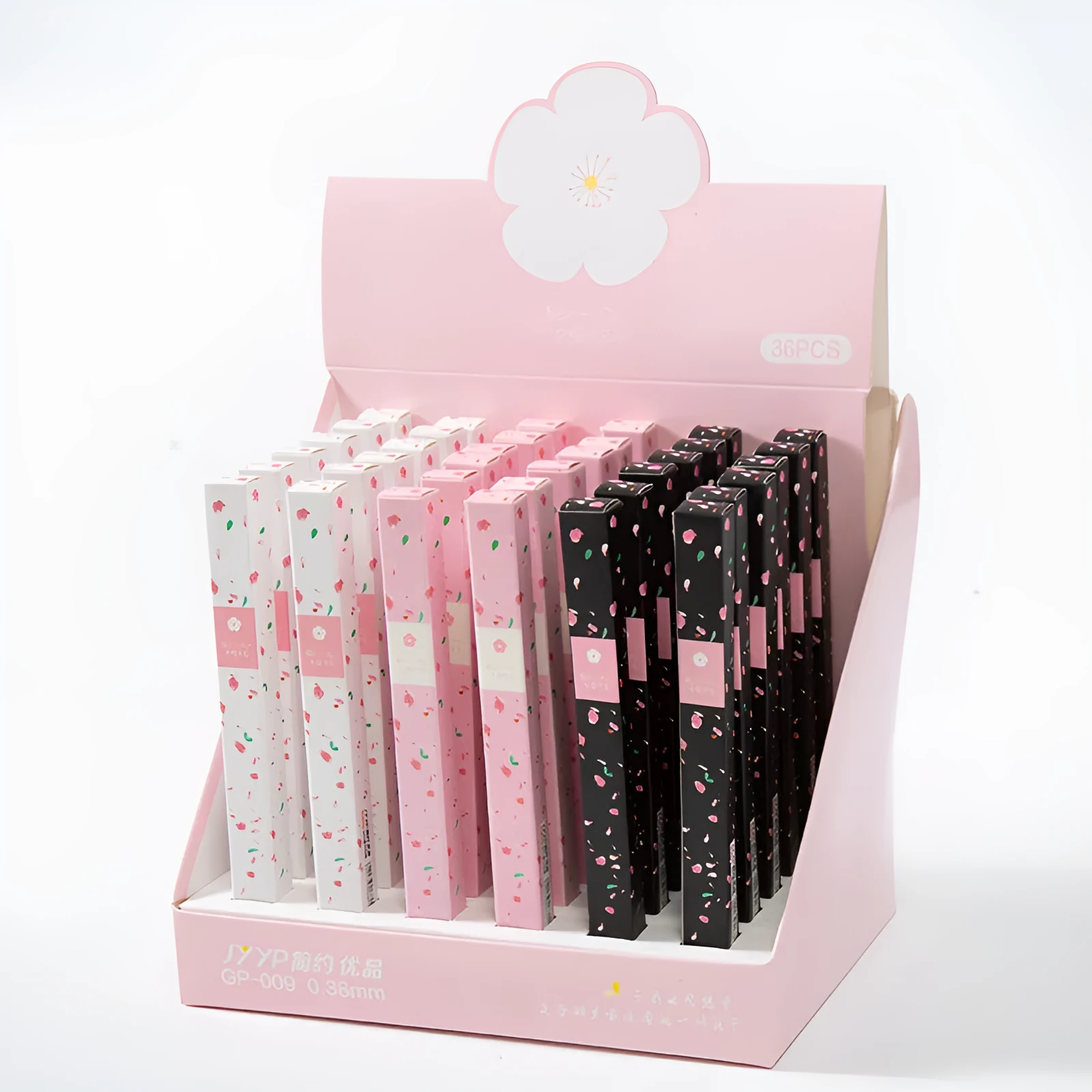 Creative neutral pen with fine stainless steel nib in individual box packaging, 17cm length, random colour