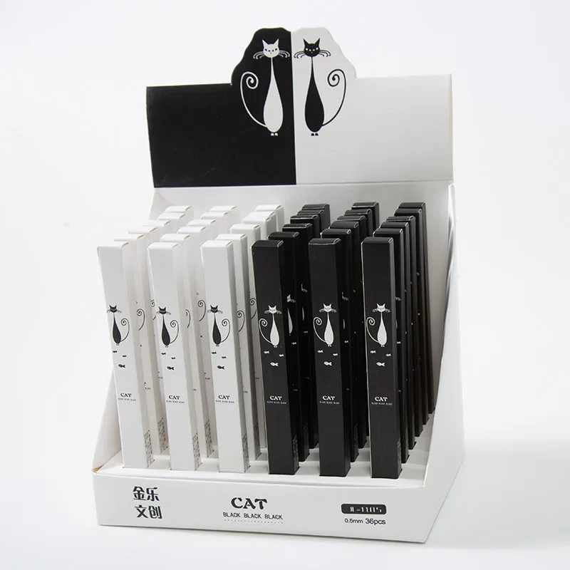 Creative neutral pen with fine stainless steel nib in individual box packaging, 17cm length, random colour
