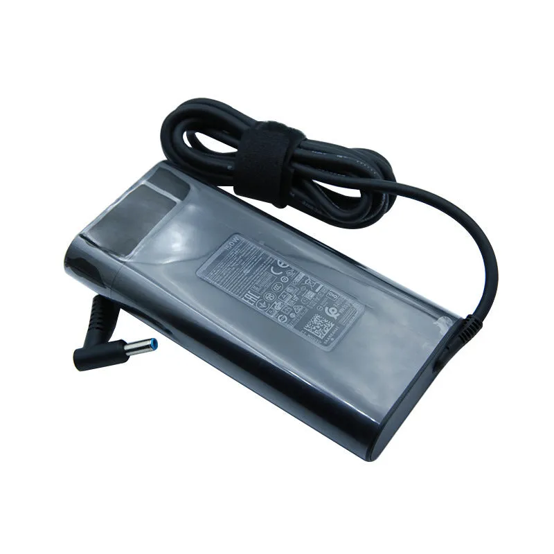 HP 150W 4530 Oval laptop power adapter in black with direct charging cable
