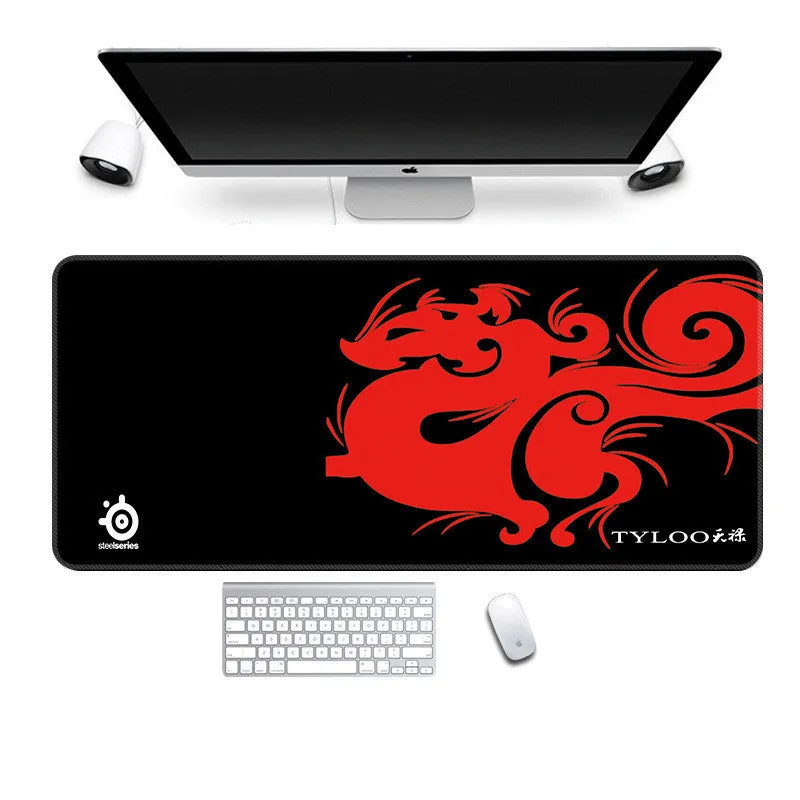 Super long large thickening gaming mouse pad with non-slip rubber base and cloth surface in multiple colours and sizes