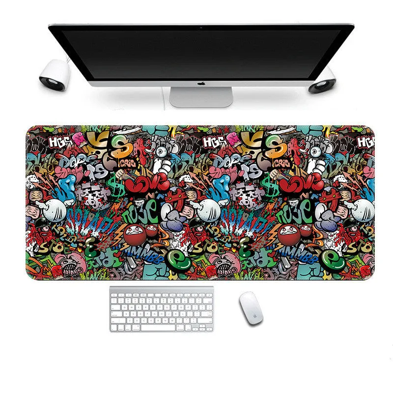 Super long large thickening gaming mouse pad with non-slip rubber base and cloth surface in multiple colours and sizes
