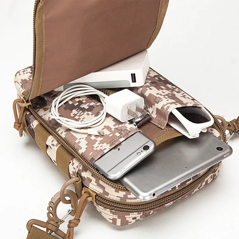 Tactical MOLLE crossbody bag 25x17x10cm 0.45kg 800D Oxford fabric ACU camouflage