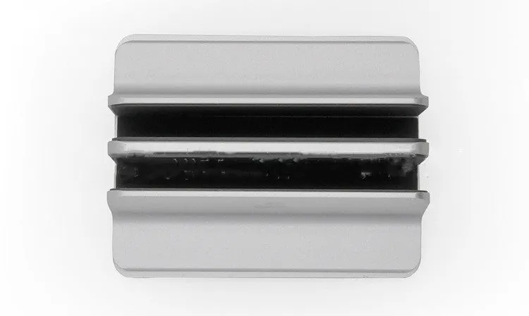 Aluminium alloy laptop vertical bracket base in silver finish, 12x15x4.7cm
