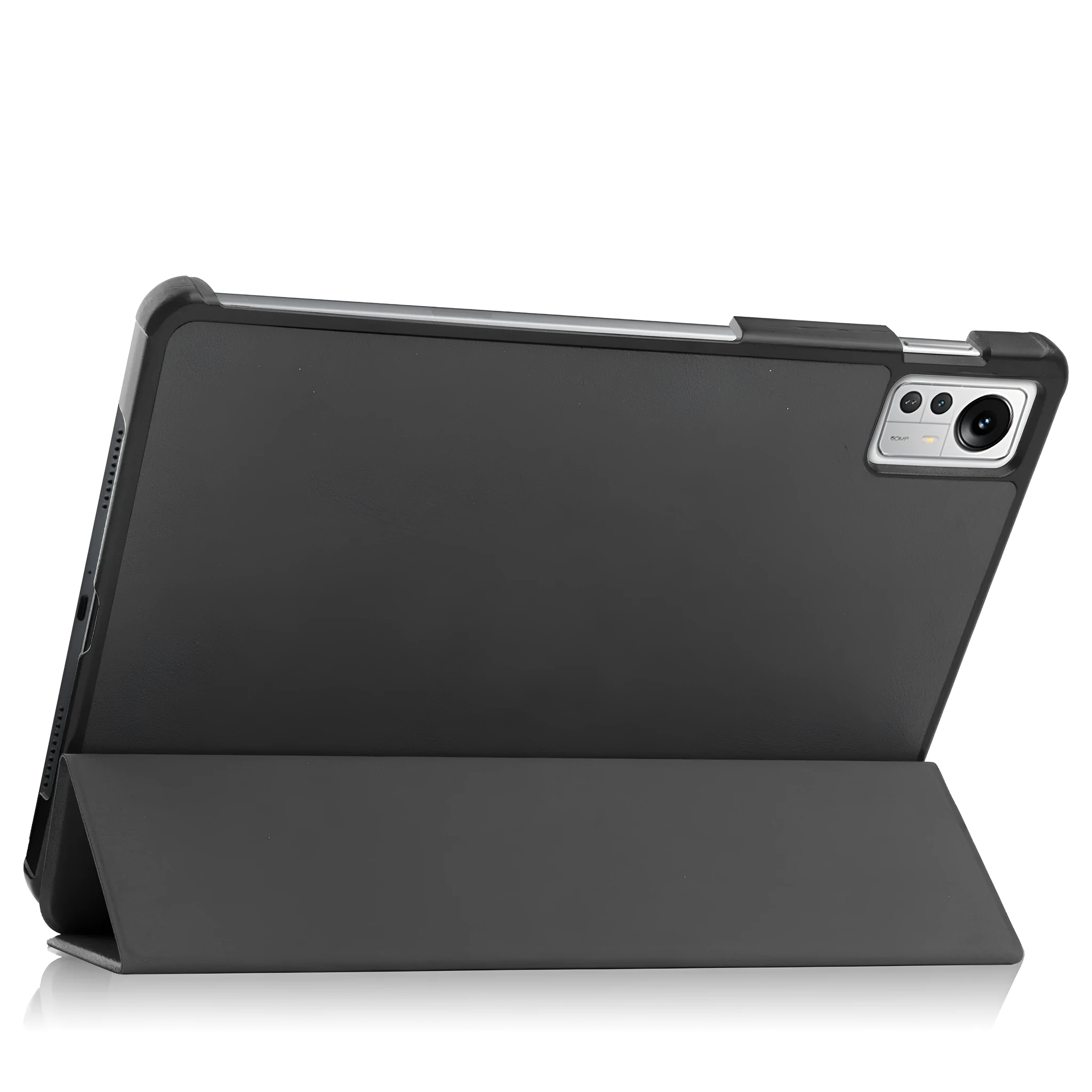 Ultra-thin black tri-fold protective case for Xiaomi Pad 5 Pro 12.4 with auto wake function