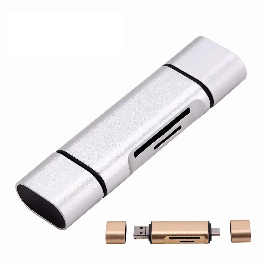 USB mobile phone card reader triad MICRO TYPE-C aluminium alloy supports TF SD OTG