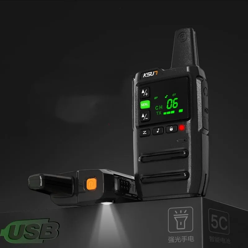 KSU7 civil high-power walkie-talkie with 5W output and 400-470MHz frequency range, compact handheld device