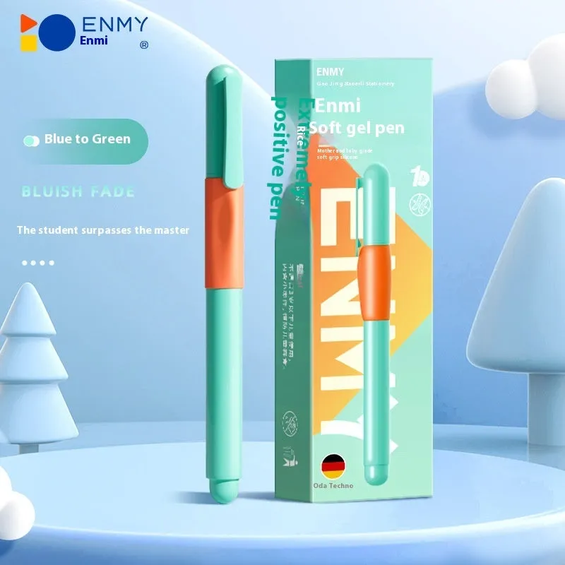 Student posture correction pen in plastic shell showing four colour options: blue, green, purple, orange