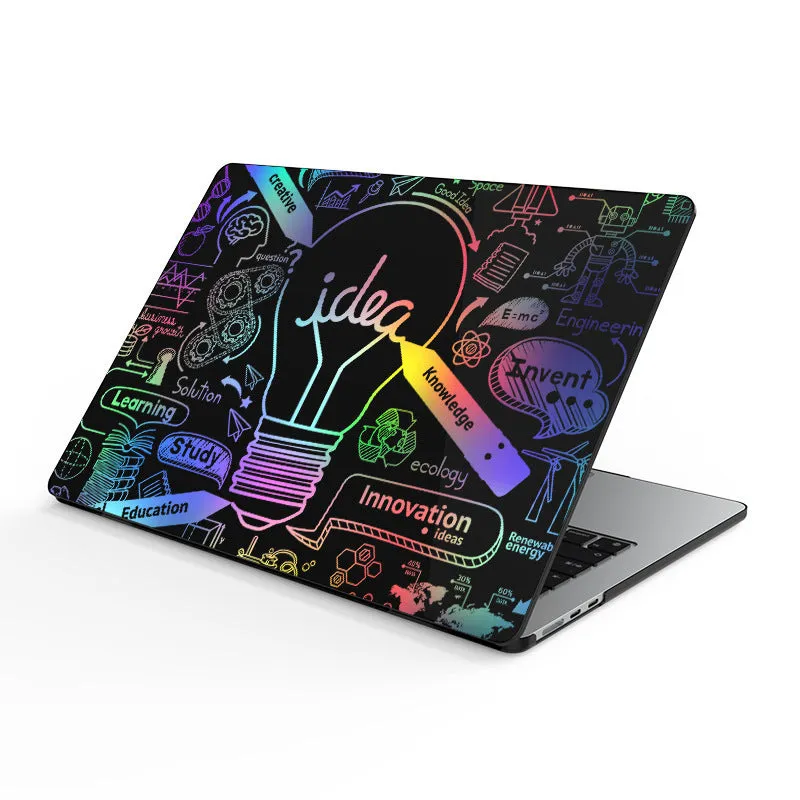 Plastic laptop protective case for MacBook in bronzing black finish, showing hard shell cover on computer