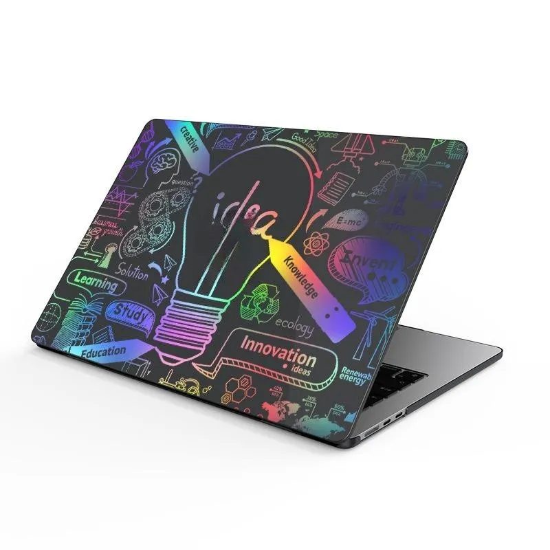 Plastic laptop protective case for MacBook in bronzing black finish, showing hard shell cover on computer