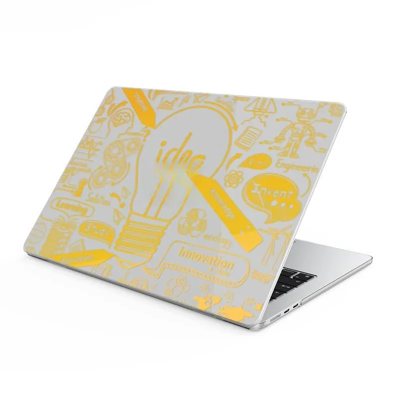 Plastic laptop protective case for MacBook in bronzing black finish, showing hard shell cover on computer
