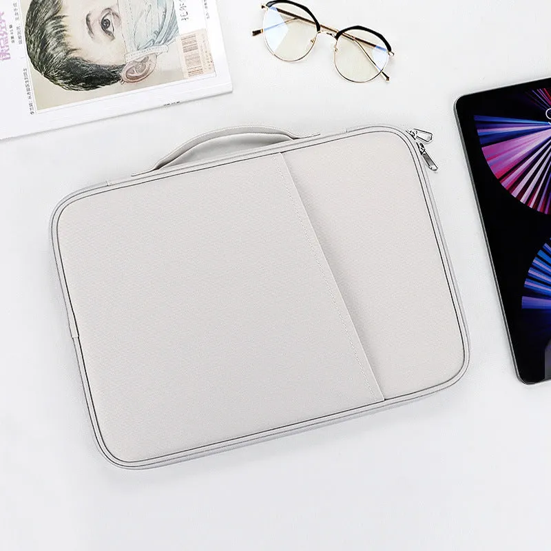 Flat liner storage bag in 420D nylon twill jacquard with soft handle, for 10.8-13 inch laptops, multiple colours.