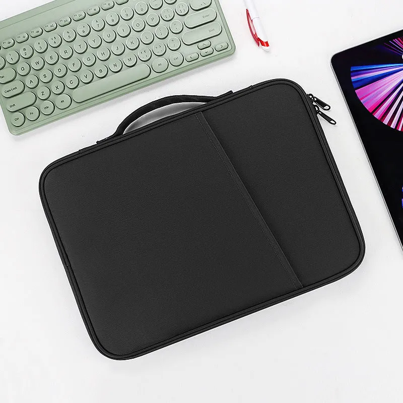 Flat liner storage bag in 420D nylon twill jacquard with soft handle, for 10.8-13 inch laptops, multiple colours.