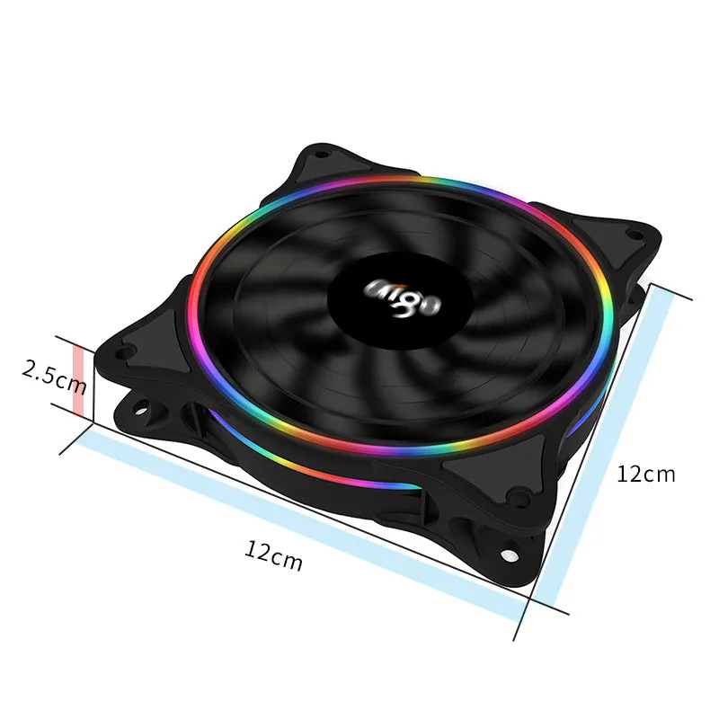 Patriot Rainbow V1 black desktop host computer case fan for internal cooling