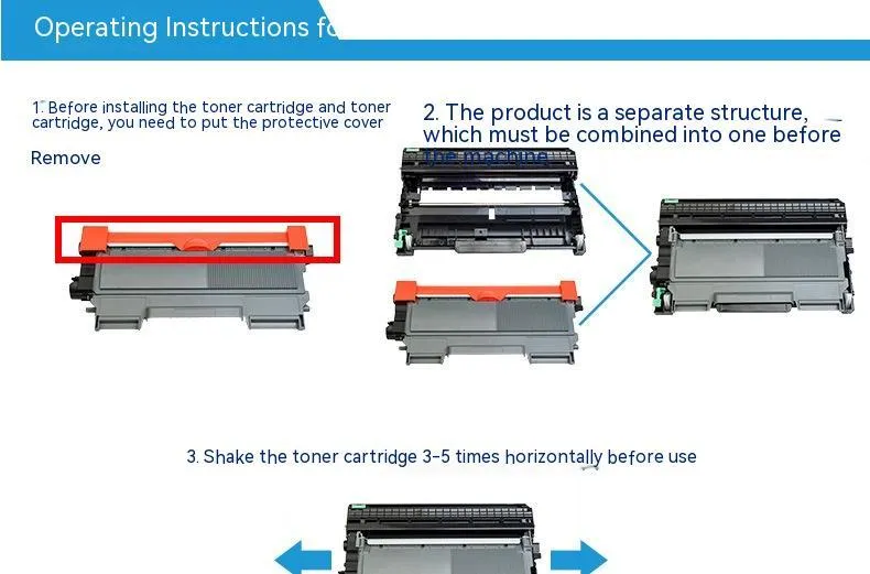 Black compatible Brother TN-2215 toner cartridge powder box for 2240D and 7360 printers