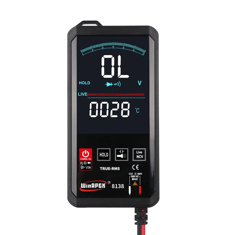 Hanyan 8136 large-screen touch digital multimeter with digital-analog dual display and automatic buzzer, English version