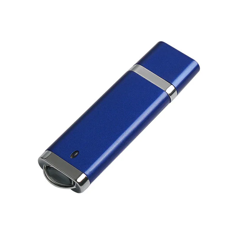 Plastic creative USB flash drive in blue with USB 2.0 interface and 73.2x20x7.4 mm dimensions