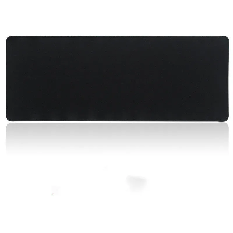 Pure black gaming keyboard pad desk mat 30x80cm with non-slip rubber base and cloth surface precision seaming
