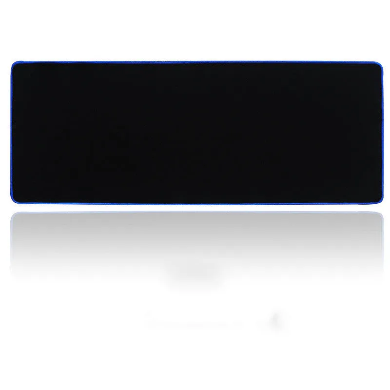 Pure black gaming keyboard pad desk mat 30x80cm with non-slip rubber base and cloth surface precision seaming