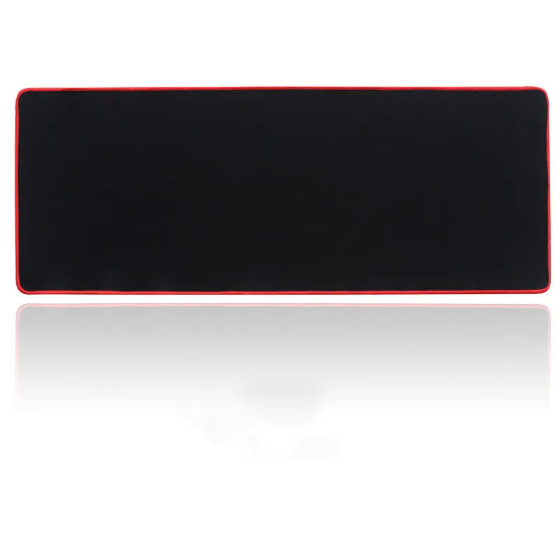 Pure black gaming keyboard pad desk mat 30x80cm with non-slip rubber base and cloth surface precision seaming