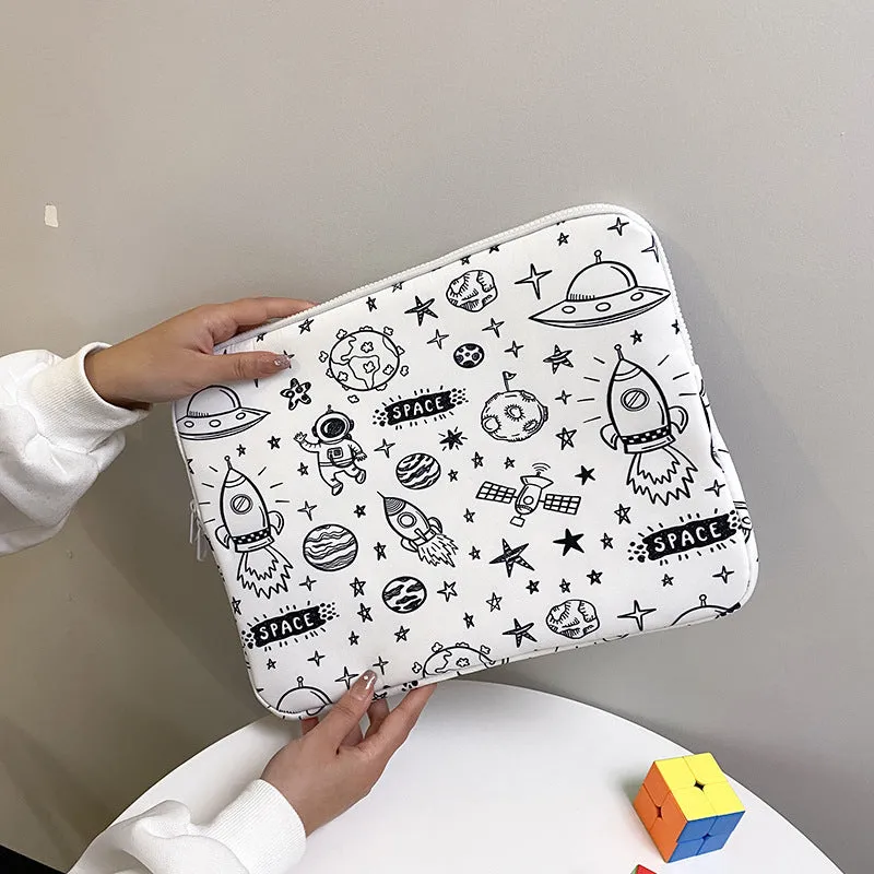 Checkerboard polyester hand file bag for 11 inch notebook plaid colour front view