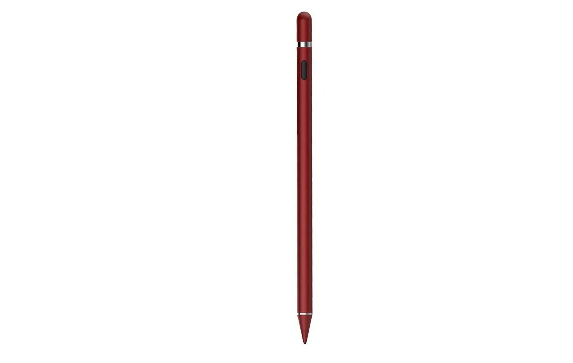 Universal capacitive stylus pen with metal cap compatible with Apple iPad and Android tablets in black
