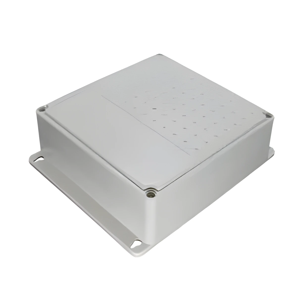 White indoor outdoor security power box with ABS construction measuring 225x190x70mm