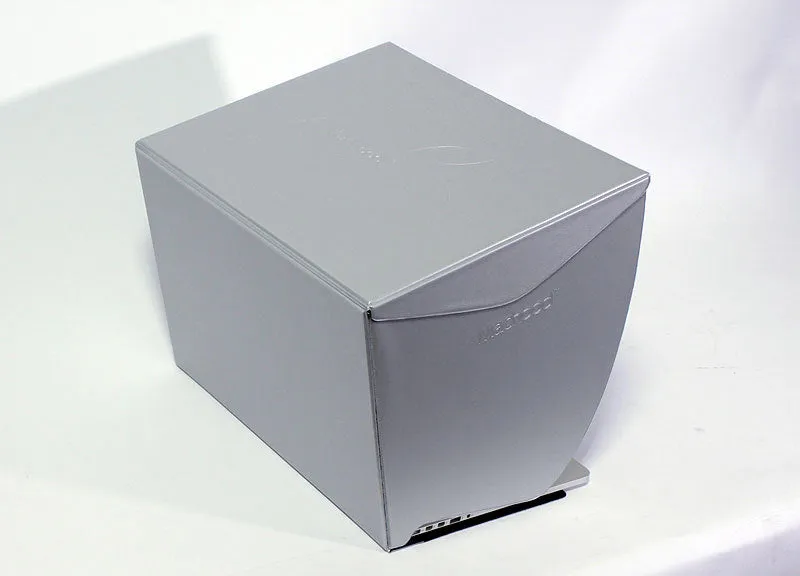 Black laptop sun hood folded flat showing PU outer and light-absorbing velvet inner lining