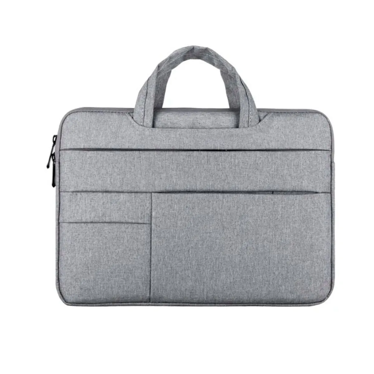 Water-repellent laptop carrying case in Black, with luggage strap and shoulder strap, for 13.3 to 15.6 inch laptops.