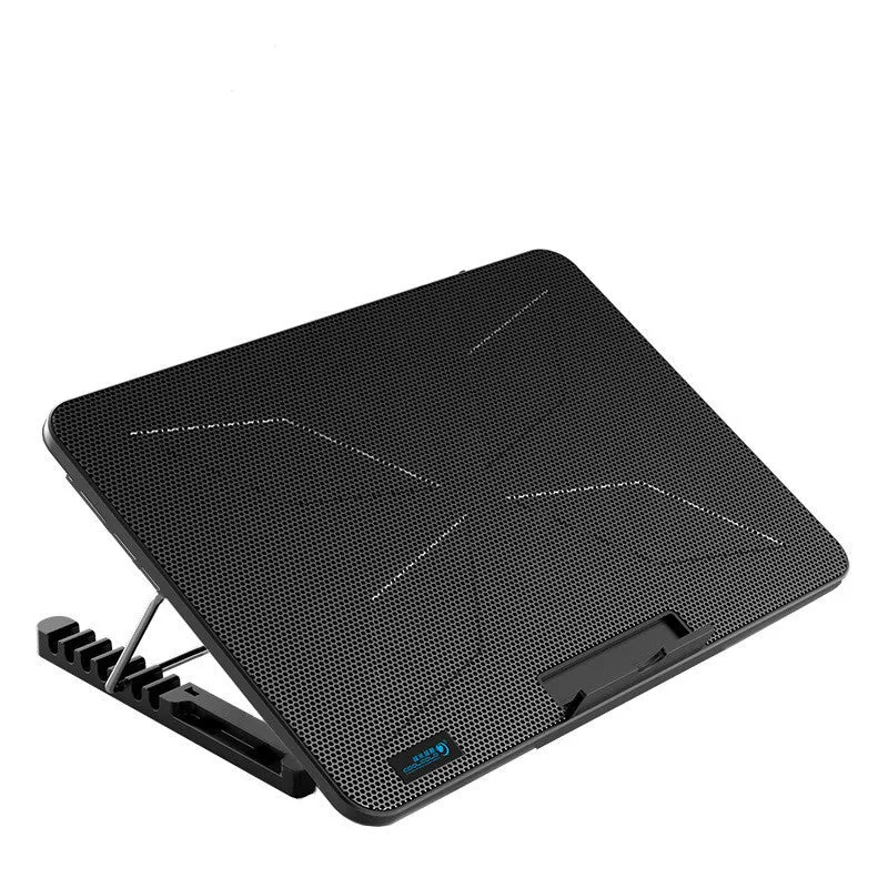 F5 plastic notebook cooler with 6 fans, 360x255x27mm, for notebooks and ultrabooks, black
