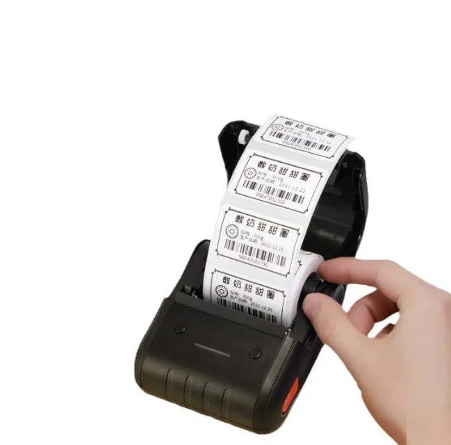 Thermal sensitive bar code clothing tag printer in Lake Blue with adjustable print width 25-50mm