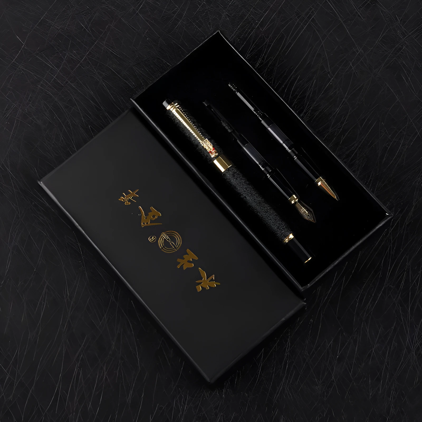 Immortal metal fountain pen with iridium nib in black colour, tip size 0.5 mm, for signature and office writing