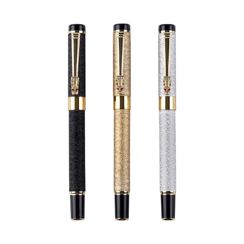 Immortal metal fountain pen with iridium nib in black colour, tip size 0.5 mm, for signature and office writing