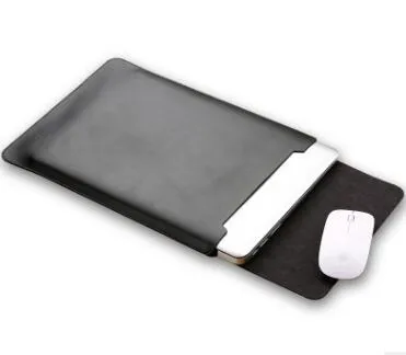 Microfiber leather laptop sleeve in black for MacBook Air 13.3 inch