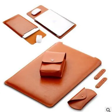 Microfiber leather laptop sleeve in black for MacBook Air 13.3 inch