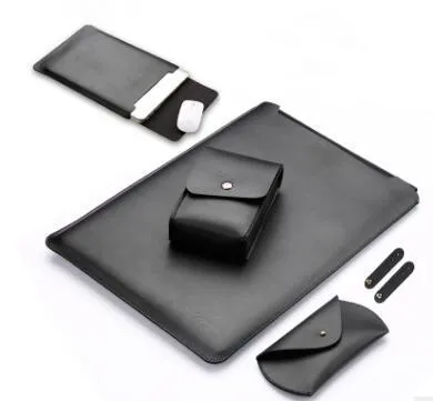 Microfiber leather laptop sleeve in black for MacBook Air 13.3 inch