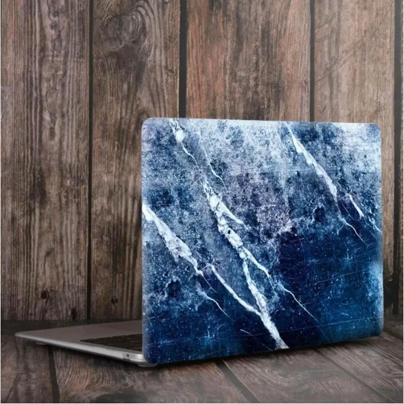 Marble-pattern PC hard shell case for MacBook Air and MacBook Pro with precision cutouts