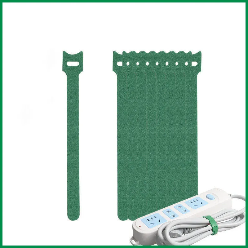 Velcro wire fixed cable organizer with six floors for storing data cables in black, green, red, yellow and mixed colours