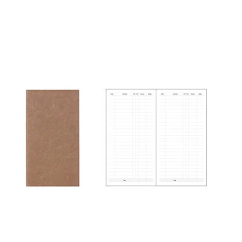 A6 travel diary notebook with kraft paper cover, 110x210mm, 64 pages, saddle stitching