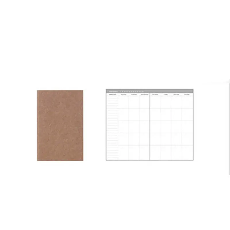 A6 travel diary notebook with kraft paper cover, 110x210mm, 64 pages, saddle stitching