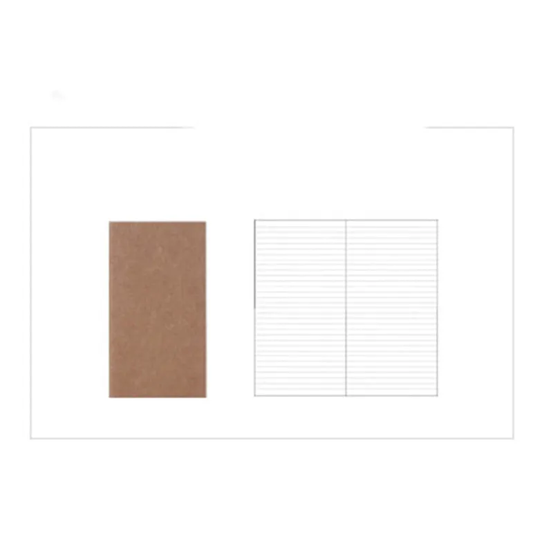 A6 travel diary notebook with kraft paper cover, 110x210mm, 64 pages, saddle stitching