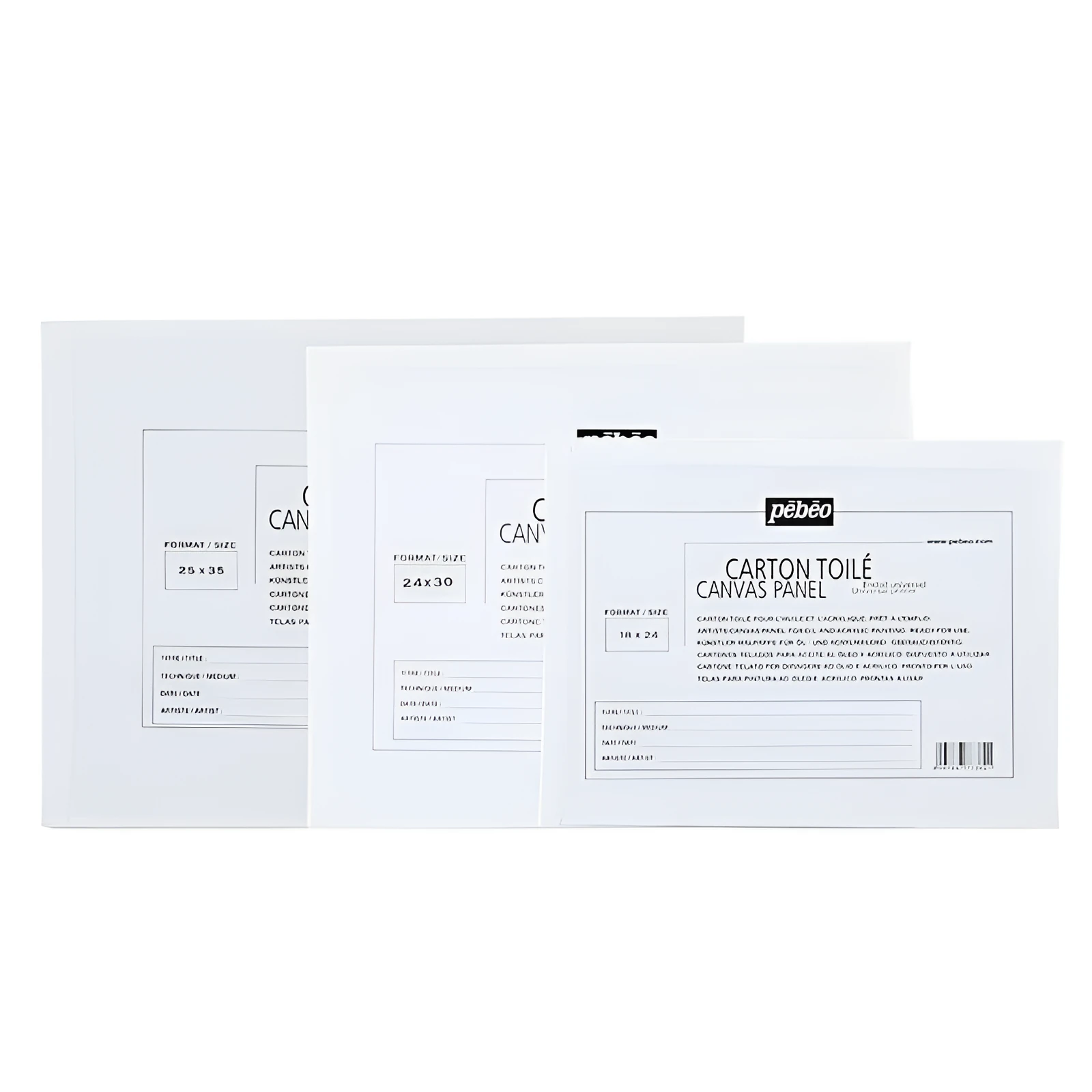 White primed cotton canvas panel oil painting board on flat surface