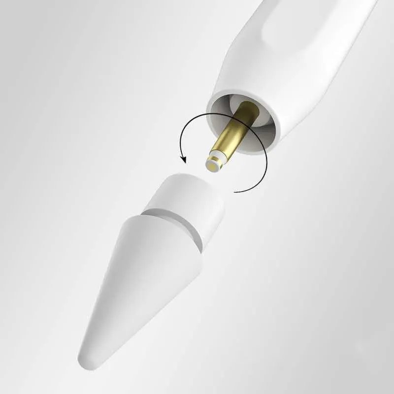 White plastic replacement capacitive pen nib for Apple Pencil 1st and 2nd generation stylus