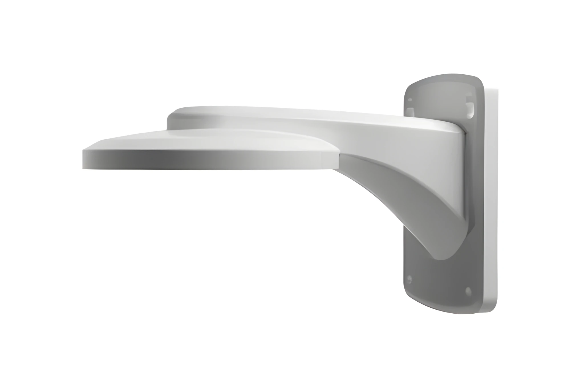 White aluminium alloy and ABS dome camera wall mount bracket for CCTV, 160mm x 120mm x 74mm