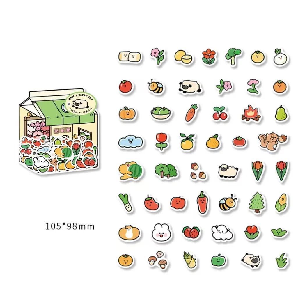 Little Life Home Series sticker pack with 100 hand-painted cartoon hand tent sheets in OPP bag