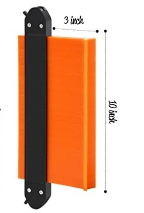 Plastic ABS profile ruler contour gauge with dual metric and inch scale for irregular shape copying