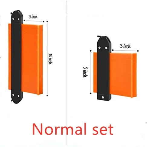 Plastic ABS profile ruler contour gauge with dual metric and inch scale for irregular shape copying
