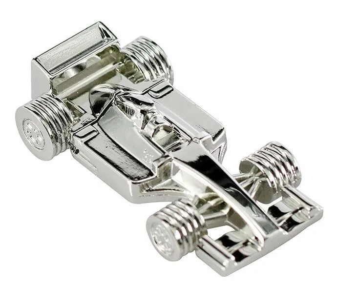 Silver plastic hand-made car model USB 2.0 flash drive with push-pull mechanism
