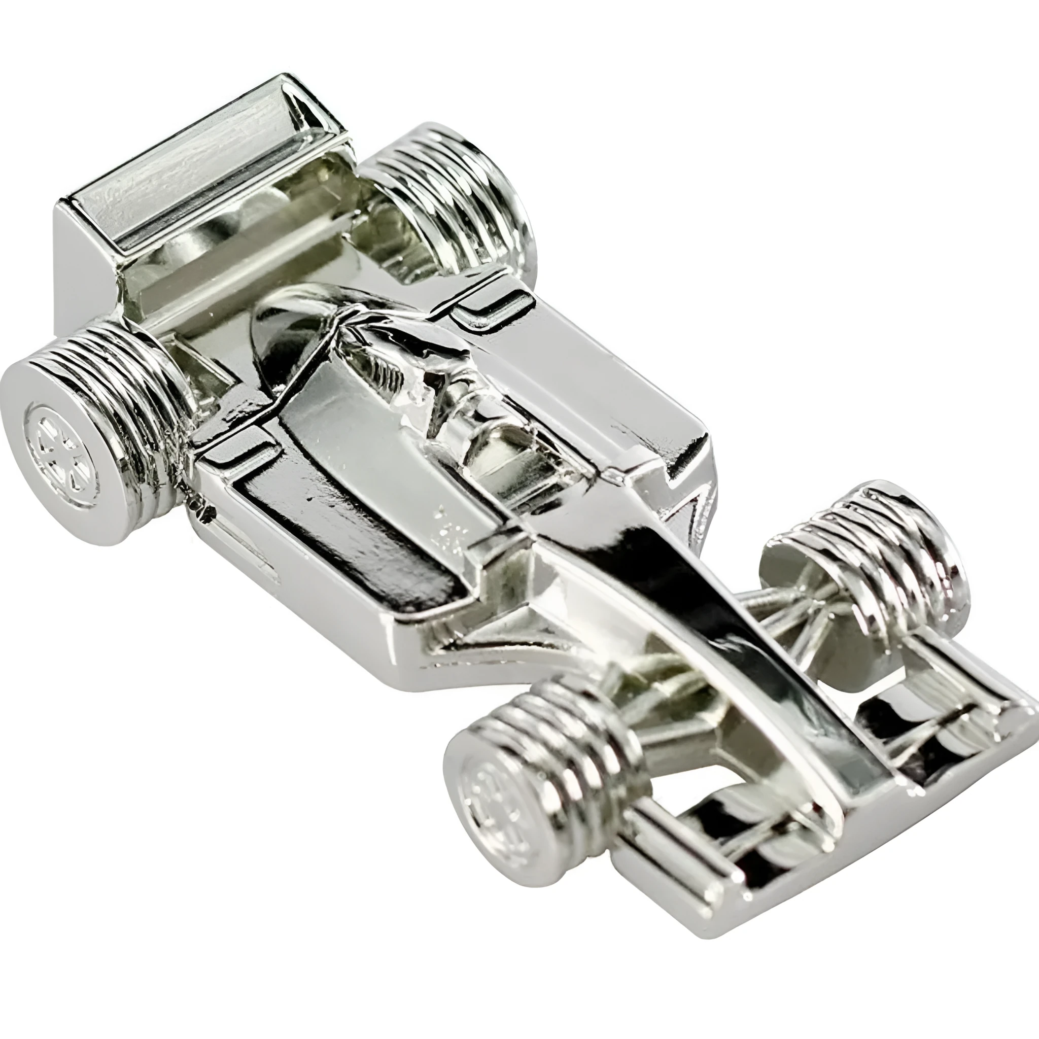 Silver plastic hand-made car model USB 2.0 flash drive with push-pull mechanism
