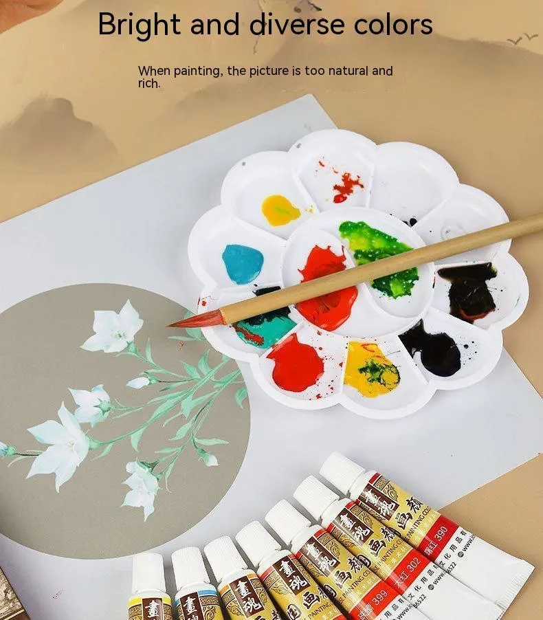 Ink painting pigment set 18 colours 12ml tubes Chinese painting supplies children art