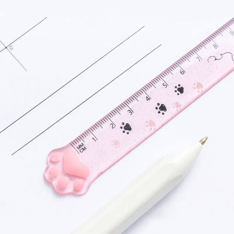 Transparent plastic straightedge ruler with clear scale markings, 15cm length, on white background